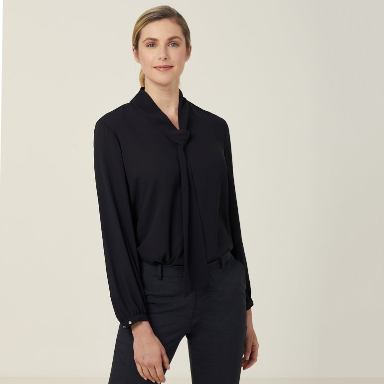 NNT Uniforms Georgie Tie Neck Blouse (CATUL2)