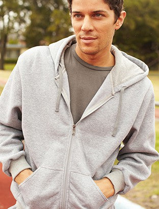Bocini Zip Through Fleece Hoodie 1st (10 Colour)-(CJ1062)