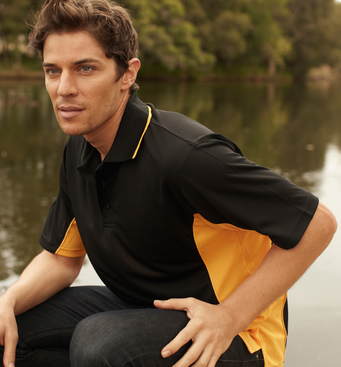 Bocini Men's Breezeway Panel Polo -(CP0528)