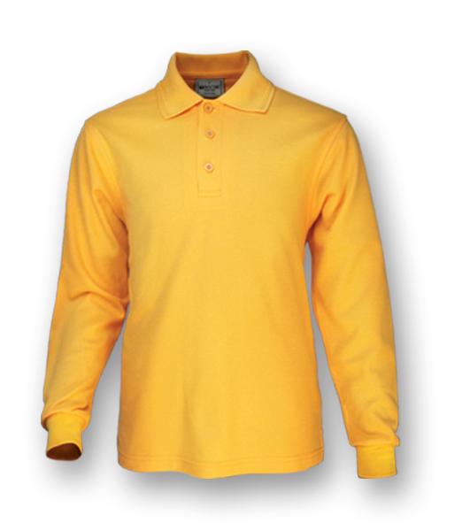 Bocini Plain Colour Poly Face Cotton Backing L/S Polo (CP1604)