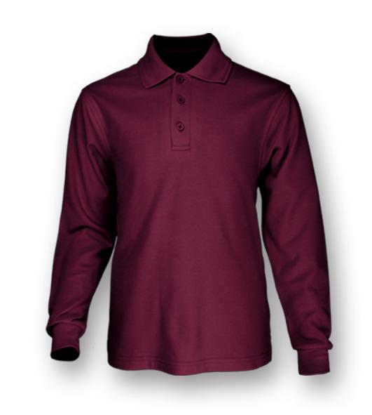Bocini Plain Colour Poly Face Cotton Backing L/S Polo (CP1604)