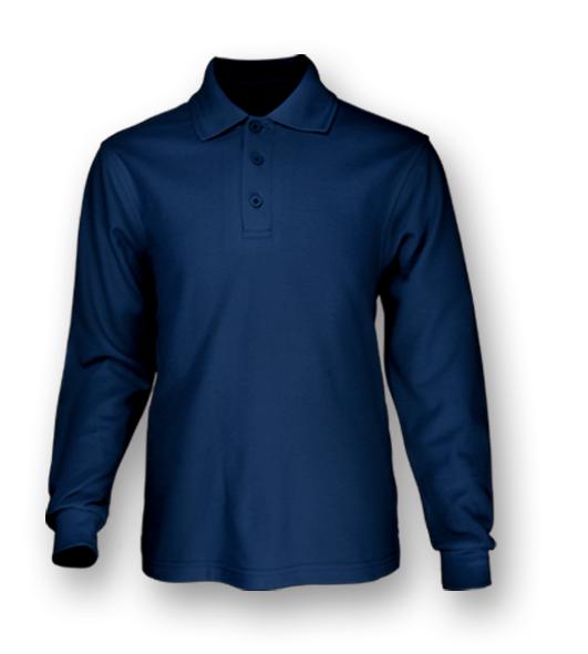 Bocini Plain Colour Poly Face Cotton Backing L/S Polo (CP1604)