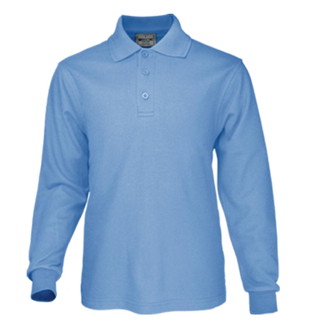 Bocini Plain Colour Poly Face Cotton Backing L/S Polo (CP1604)