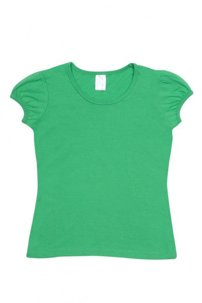 Ramo-Ramo Girls Short Puff Sleeve Tee-Emerald Green / 0-Uniform Wholesalers - 5