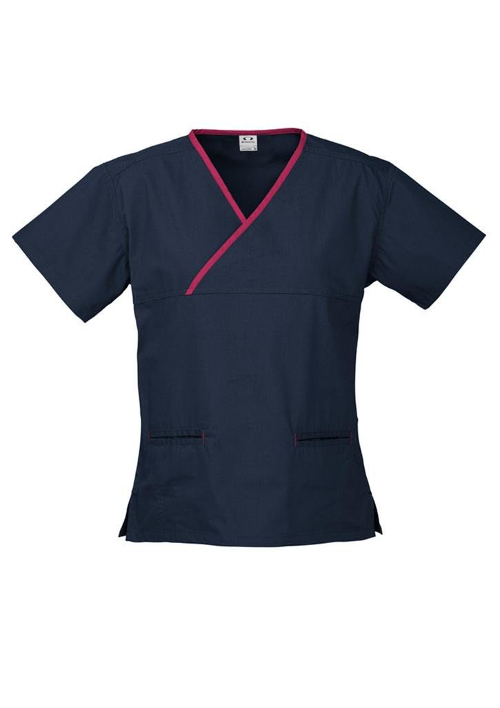Biz Collection Womens Contrast Scrub Top (H10722)