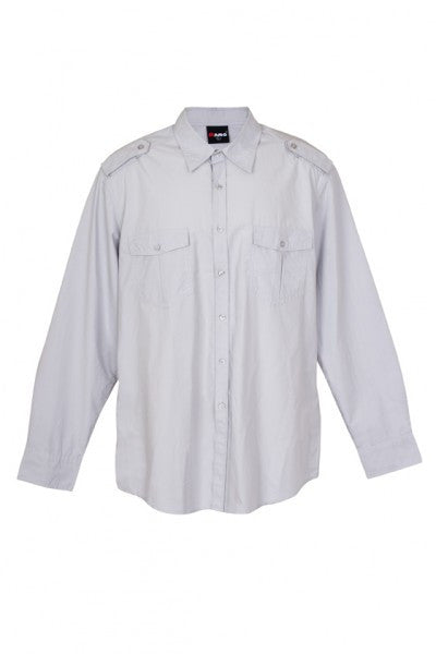 Ramo-Ramo Mens Military Long Sleeve Shirts-Ice Grey / S-Uniform Wholesalers - 6