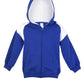 Ramo-Ramo Kids Shoulder Contrast Panel Hoodies with Zipper-Royal/White / 00-Uniform Wholesalers - 7
