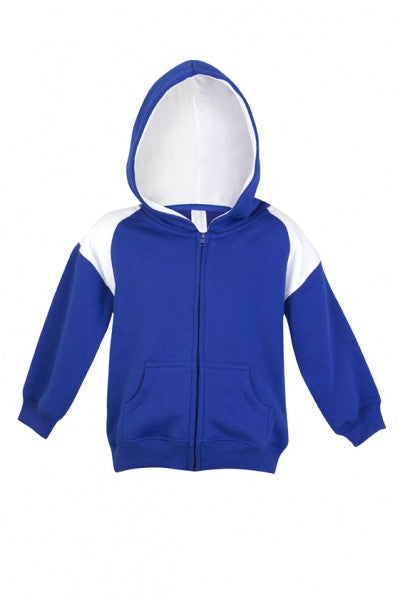 Ramo-Ramo Kids Shoulder Contrast Panel Hoodies with Zipper-Royal/White / 00-Uniform Wholesalers - 7