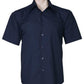 Biz Collection-Biz Collection Mens Metro Short Sleeve Shirt-Navy / S-Uniform Wholesalers - 7