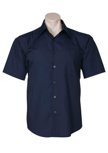 Biz Collection-Biz Collection Mens Metro Short Sleeve Shirt-Navy / S-Uniform Wholesalers - 7