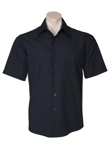 Biz Collection-Biz Collection Mens Metro Short Sleeve Shirt-Black / S-Uniform Wholesalers - 2