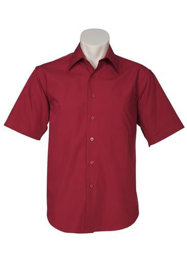 Biz Collection-Biz Collection Mens Metro Short Sleeve Shirt-Red / S-Uniform Wholesalers - 8