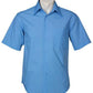Biz Collection-Biz Collection Mens Metro Short Sleeve Shirt-Mid Blue / S-Uniform Wholesalers - 6