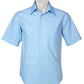 Biz Collection-Biz Collection Mens Metro Short Sleeve Shirt-Sky / S-Uniform Wholesalers - 1