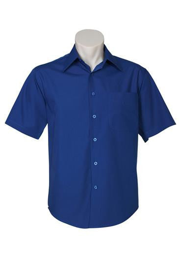 Biz Collection-Biz Collection Mens Metro Short Sleeve Shirt-Royal / S-Uniform Wholesalers - 9