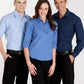Biz Collection-Biz Collection Ladies Micro Check 3/4 Sleeve Shirt--Uniform Wholesalers - 2