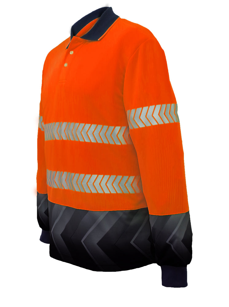 Bocini Unisex Adults Hi-Vis L/S Sublimated Reflective Polo (SP0724)