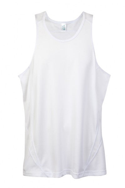 Ramo-Ramo Mens Accelerator Cool Dry Singlet	(new)-White/Black / 4XL-Uniform Wholesalers - 13
