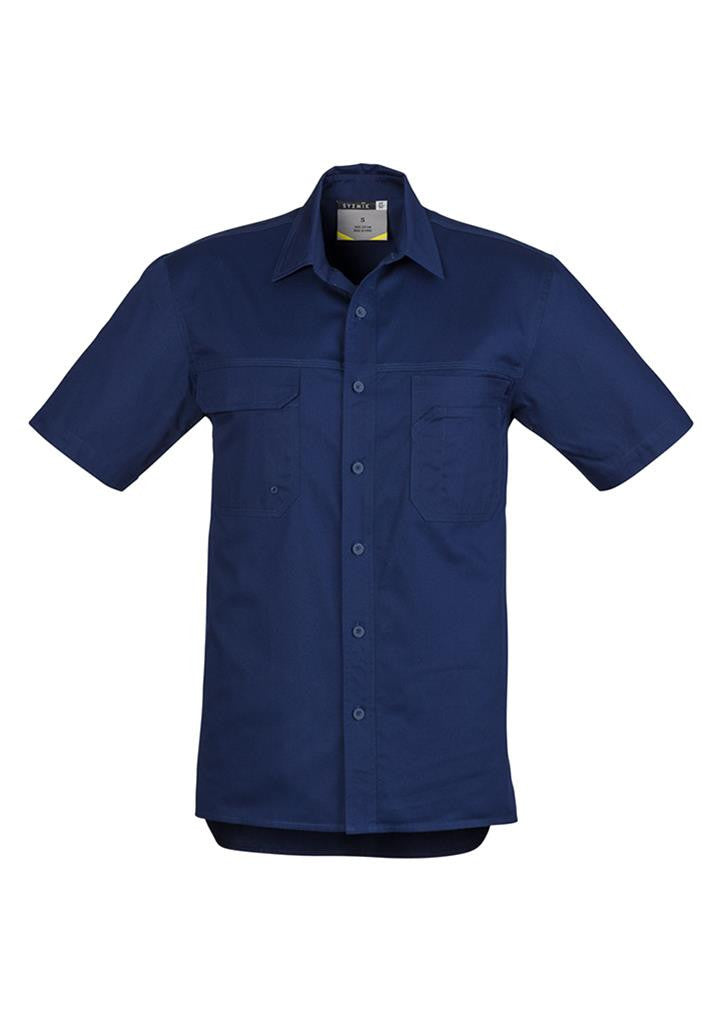 Syzmik-Syzmik Light Weight Tradie Gents Shirt - Short Sleeve-Blue / S-Uniform Wholesalers - 3