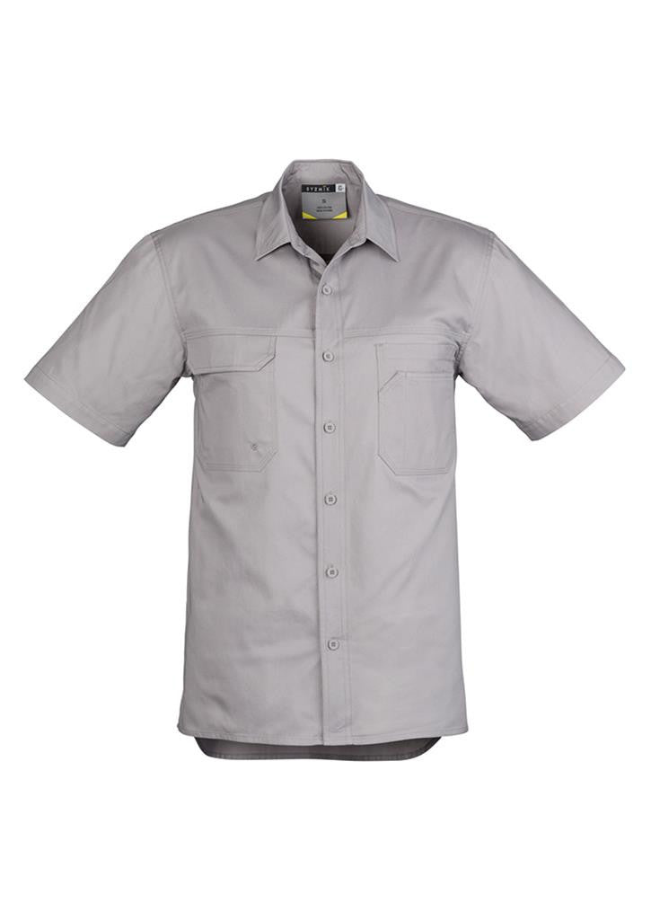 Syzmik-Syzmik Light Weight Tradie Gents Shirt - Short Sleeve-Grey / S-Uniform Wholesalers - 4