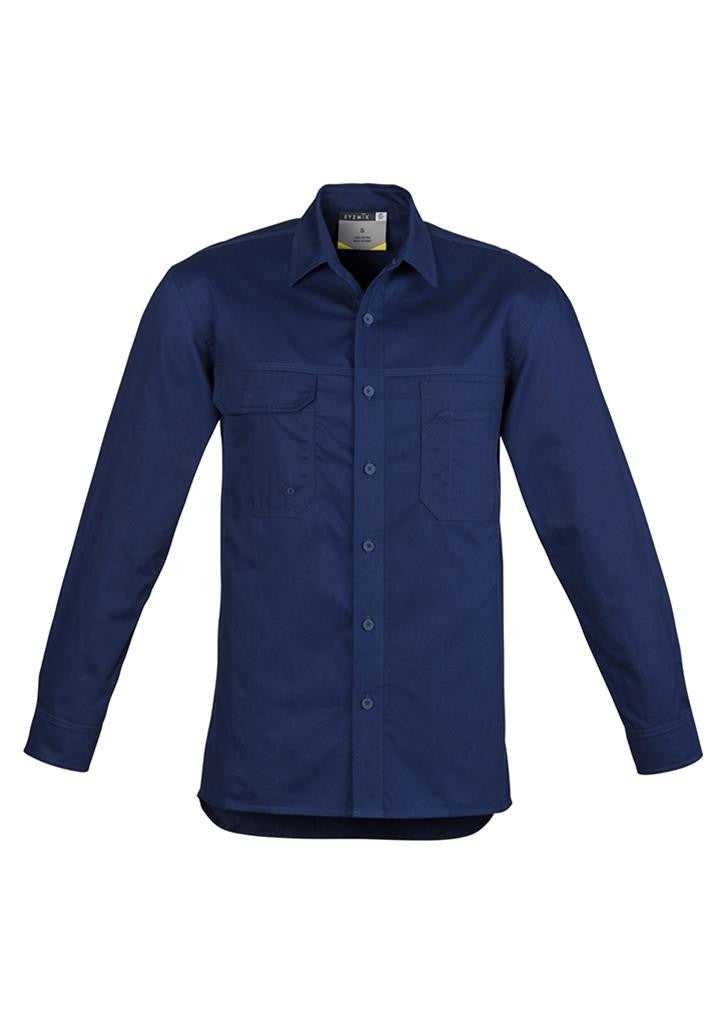 Syzmik-Syzmik Light Weight Tradie Gents  Shirt - Long Sleeve-Blue / S-Uniform Wholesalers - 3