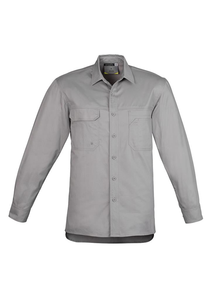 Syzmik-Syzmik Light Weight Tradie Gents  Shirt - Long Sleeve-Grey / S-Uniform Wholesalers - 4