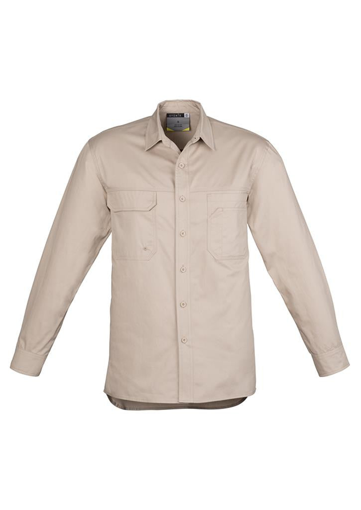 Syzmik-Syzmik Light Weight Tradie Gents  Shirt - Long Sleeve-Sand / S-Uniform Wholesalers - 5