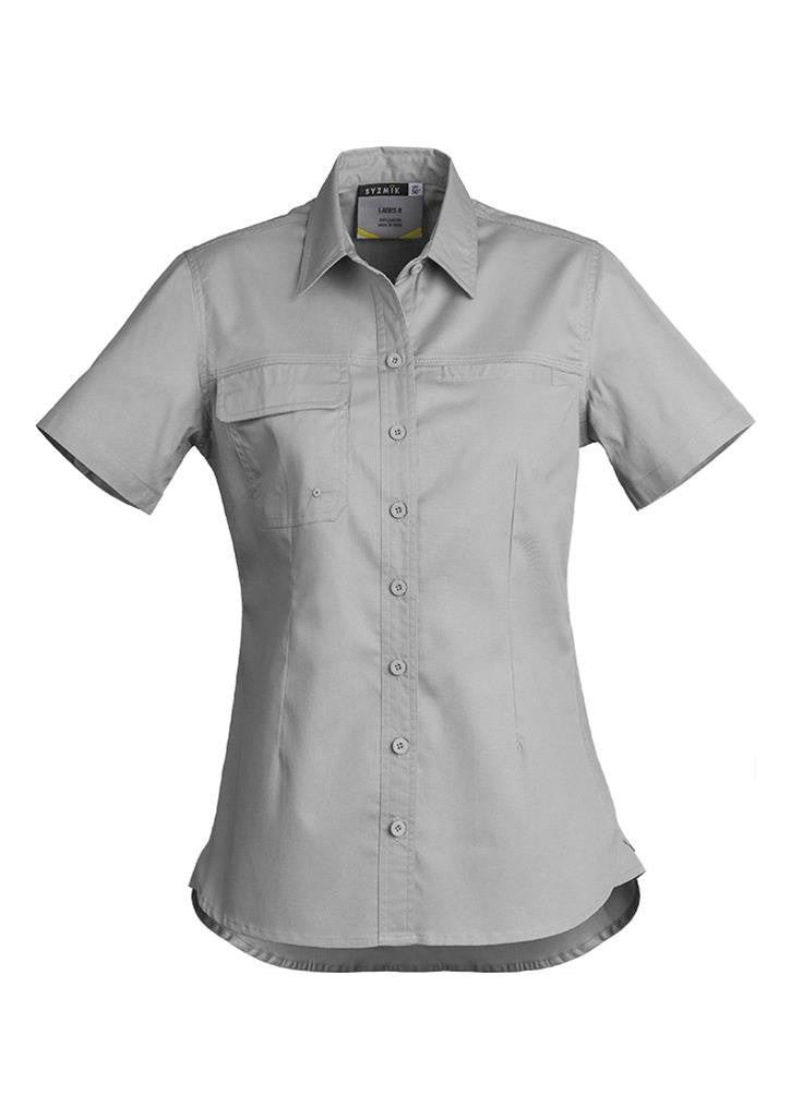 Syzmik-Syzmik Ladies Light Weight Tradie Ladies Shirt - Short Sleeve-Grey / 8-Uniform Wholesalers - 4