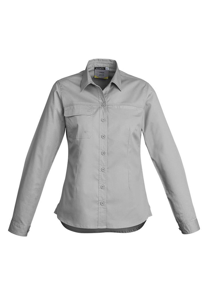 Syzmik-Syzmik Ladies Light Weight Tradie Shirt - Long Sleeve-Grey / 8-Uniform Wholesalers - 3