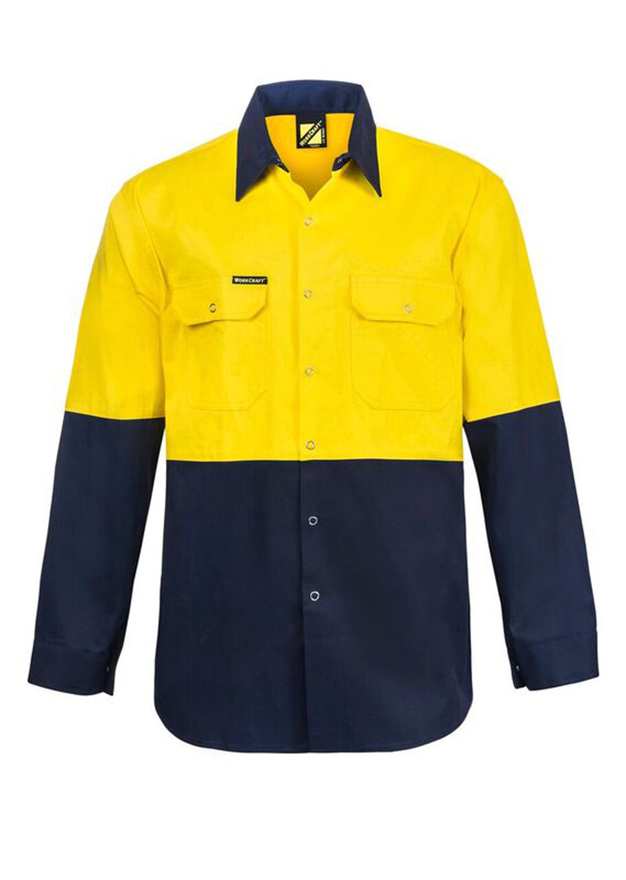 Workcraft Hivis Industrial Shirt-stud-ls (WS3032)