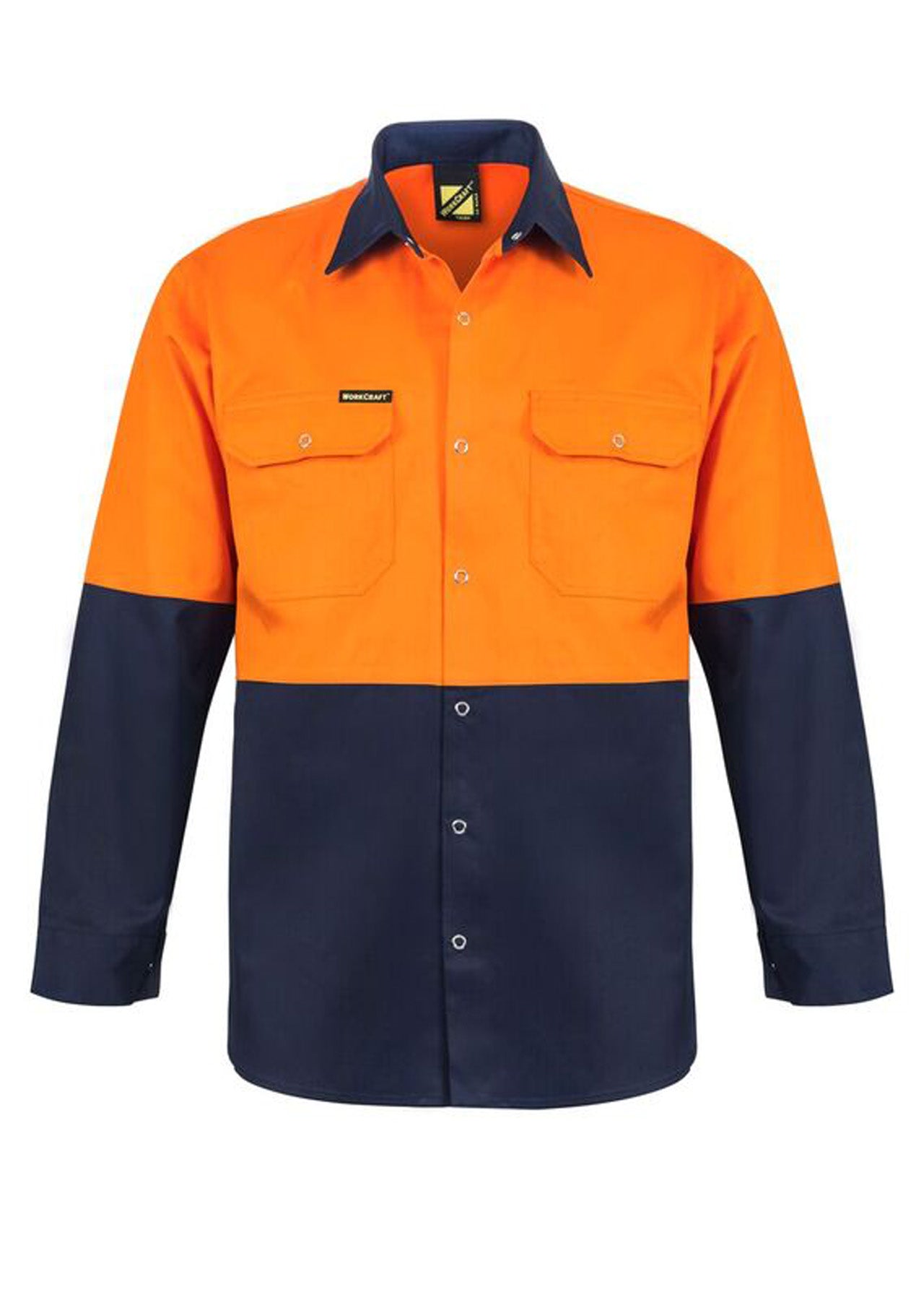 Workcraft Hivis Industrial Shirt-stud-ls (WS3032)