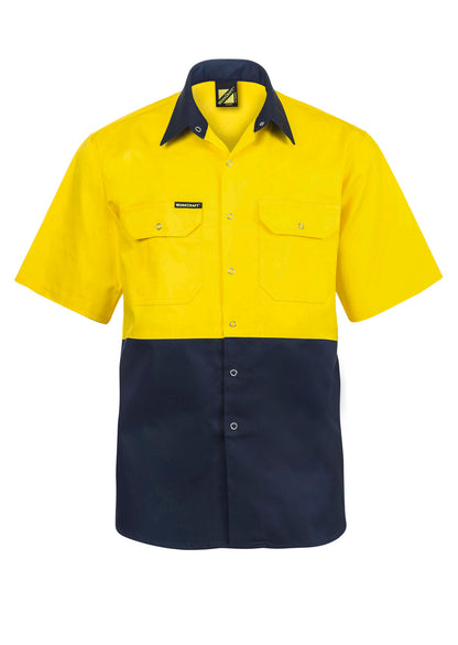 Workcraft Hivis Press Studs Shirt-ss (WS3063)