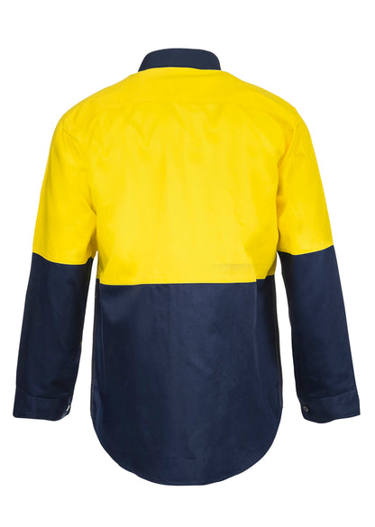 Workcraft Hi Vis Cotton Drill Shirt-ls (WS3022)