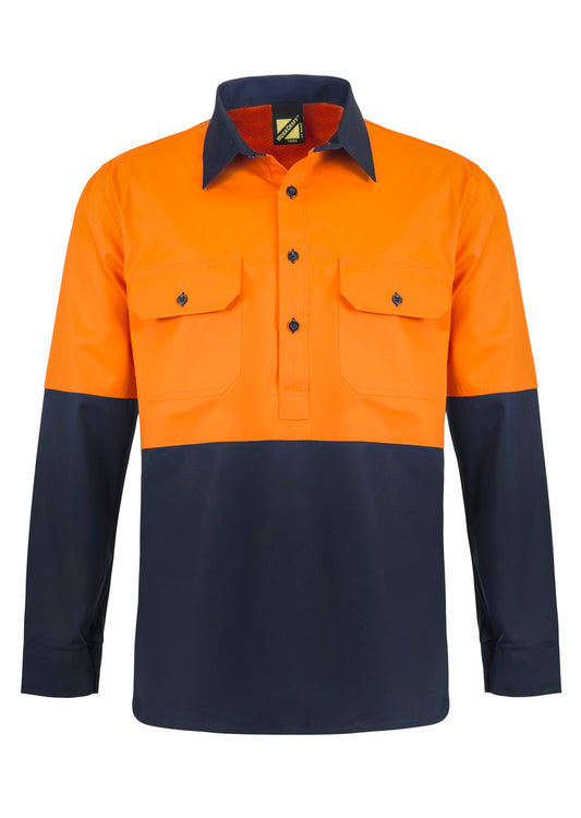 Workcraft 2 Tone Half Placket Sht W Vent (WS4255)