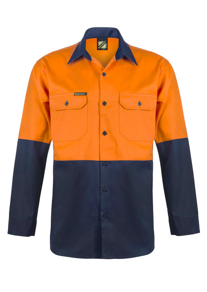 Workcraft Hi Vis Cotton Drill Shirt-ls (WS3022)