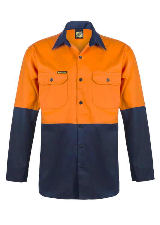 Workcraft Hi Vis Cotton Drill Shirt-ls (WS3022)