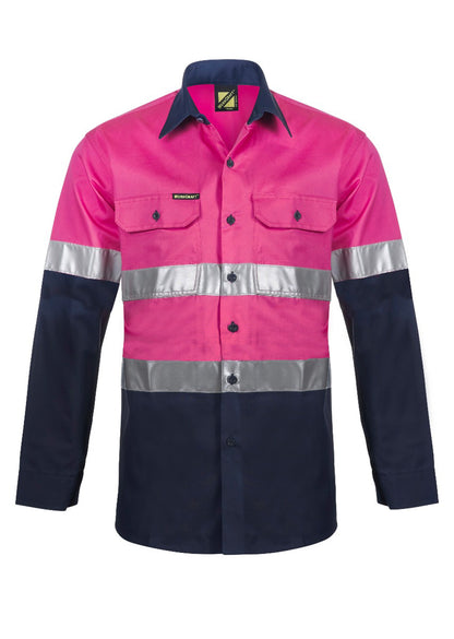 Workcraft Cotton Shirt Vented Tape-ls (WS4132)