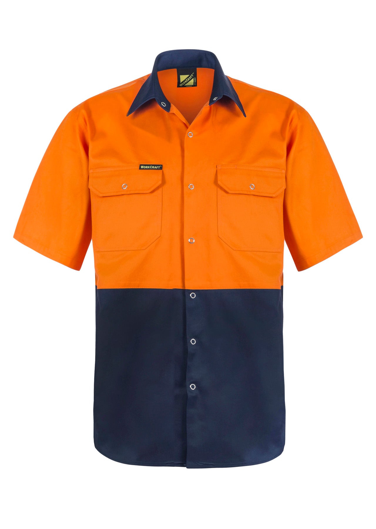 Workcraft Hivis Press Studs Shirt-ss (WS3063)