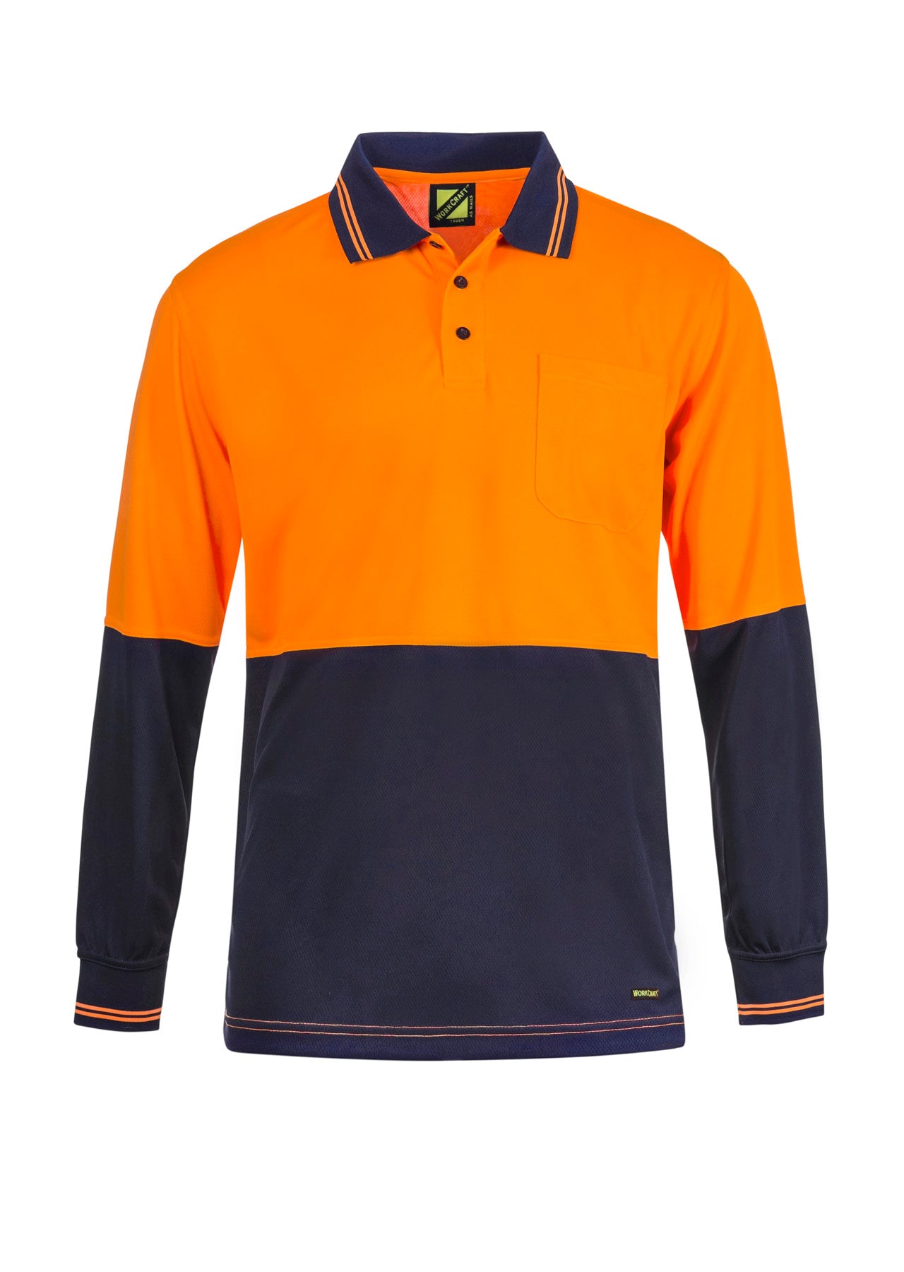 Workcraft Hivis Two Tone Polo Pocket- Ls (WSP202)