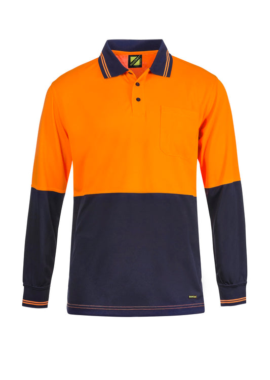 Workcraft Hivis Two Tone Polo Pocket- Ls (WSP202)