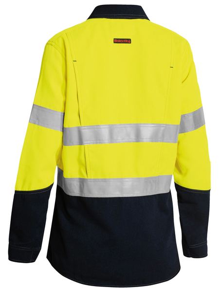 Bisley Tencate Tecasafe Plus Women's Taped Two Tone Hi Vis FR Vented Long Sleeve Shirt (BL8082T)