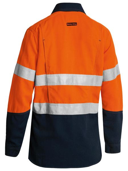 Bisley Tencate Tecasafe Plus Women's Taped Two Tone Hi Vis FR Vented Long Sleeve Shirt (BL8082T)