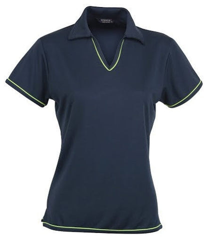 Stencil-Stencil Ladies' Cool Dry Polo 2nd (4 Colour)-Navy/Bomini Blue / 8-Uniform Wholesalers - 4