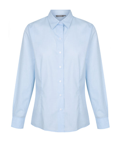 Gloweave Ladies Textured Mini Check Long Sleeve Shirt (1295WL)