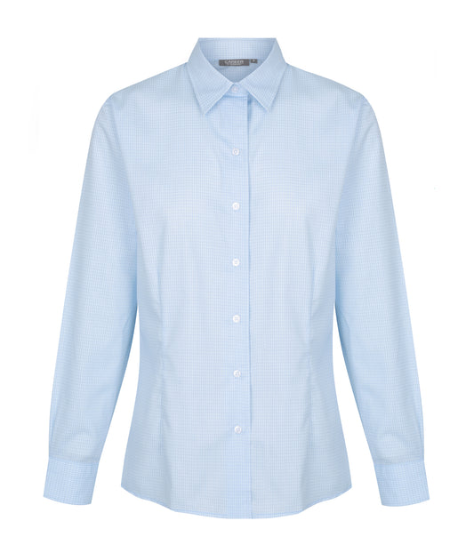 Gloweave Ladies Textured Mini Check Long Sleeve Shirt (1295WL)