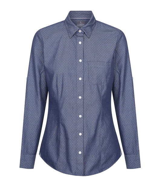 Gloweave Ladies Denim Dobby Long Sleeve Shirt (1714WHL)