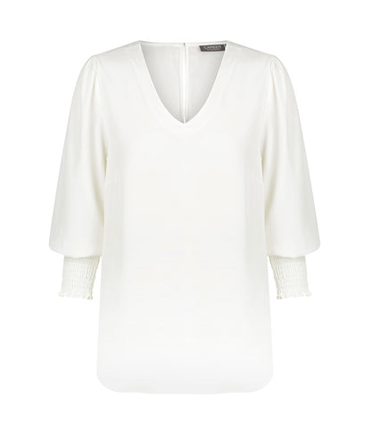 Gloweave V Neck Shirred Cuff Top (1803WZ)