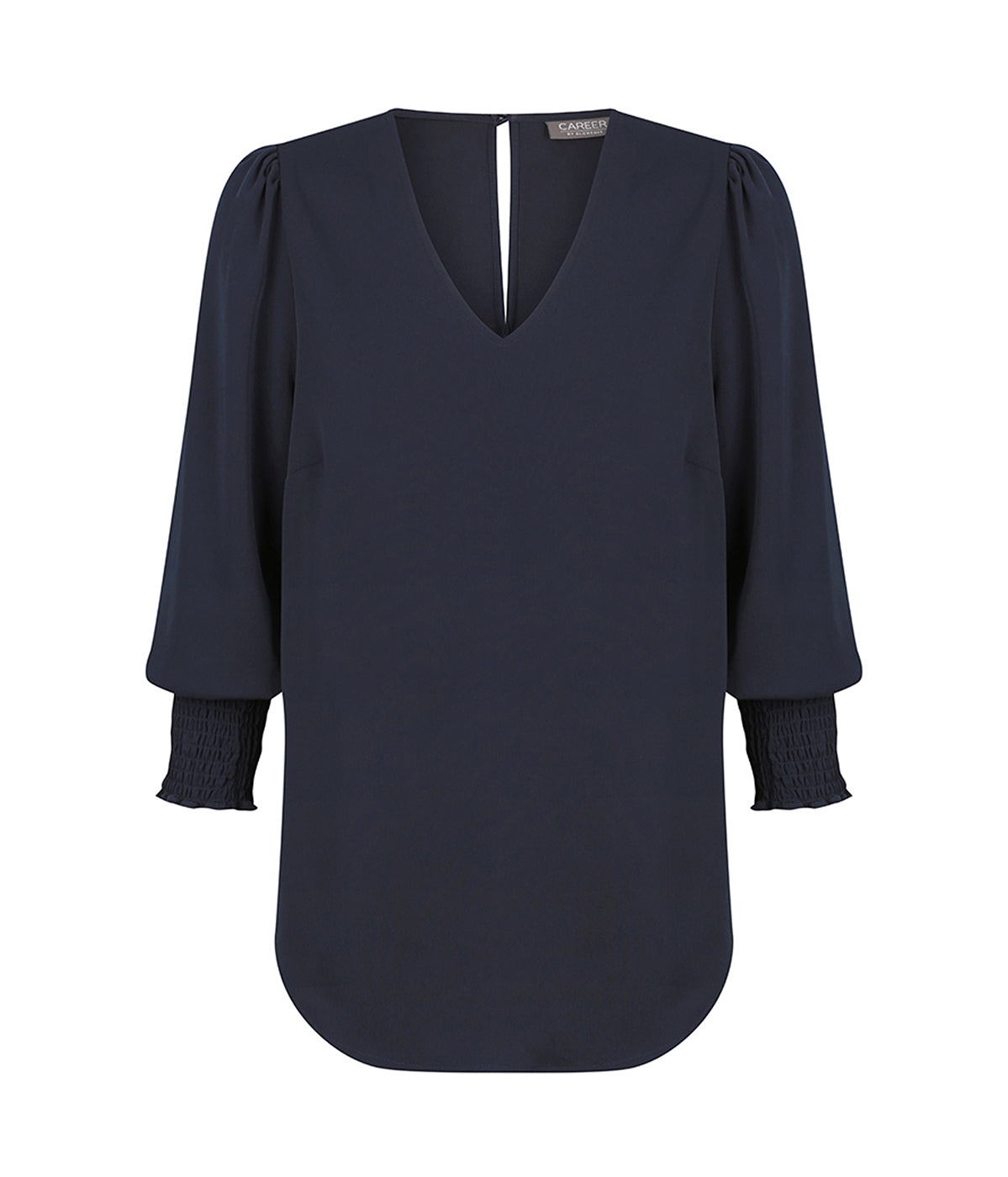 Gloweave V Neck Shirred Cuff Top (1803WZ)