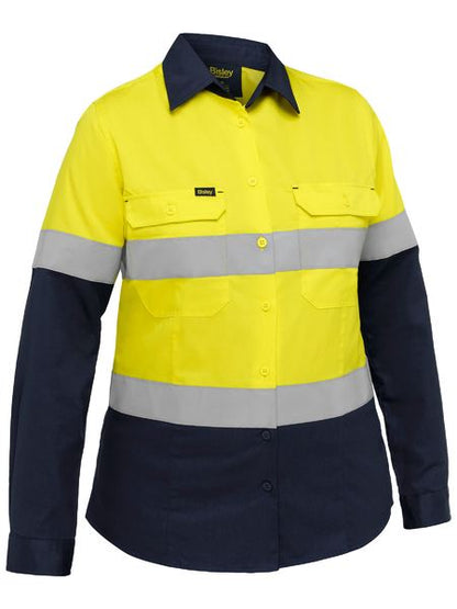 Bisley Industrial Women's Taped Hi Vis Cool Lightweight Vented Shirt (BL6390T)