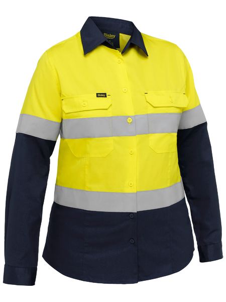 Bisley Industrial Women's Taped Hi Vis Cool Lightweight Vented Shirt (BL6390T)